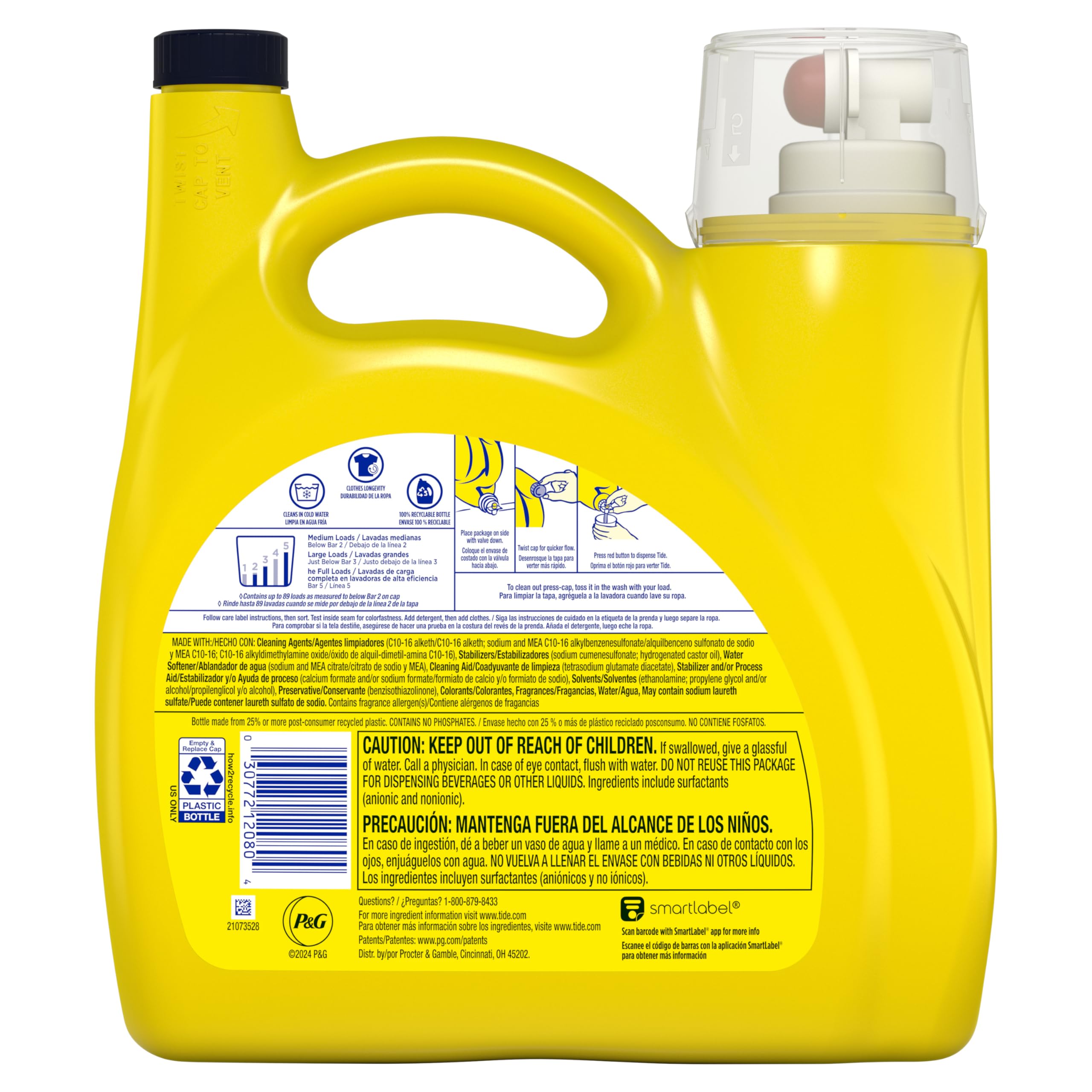 Tide Simply works with HE and standard washers for versatile laundry use.