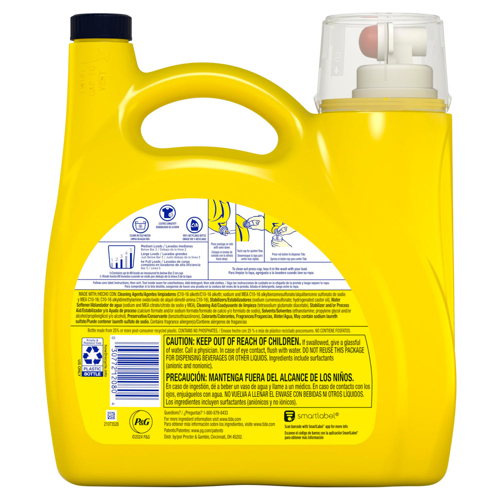 Tide Simply works with HE and standard washers for versatile laundry use.
