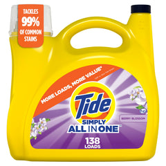 Tide Simply Clean & Fresh Berry Blossom bottle for everyday laundry with bright scent