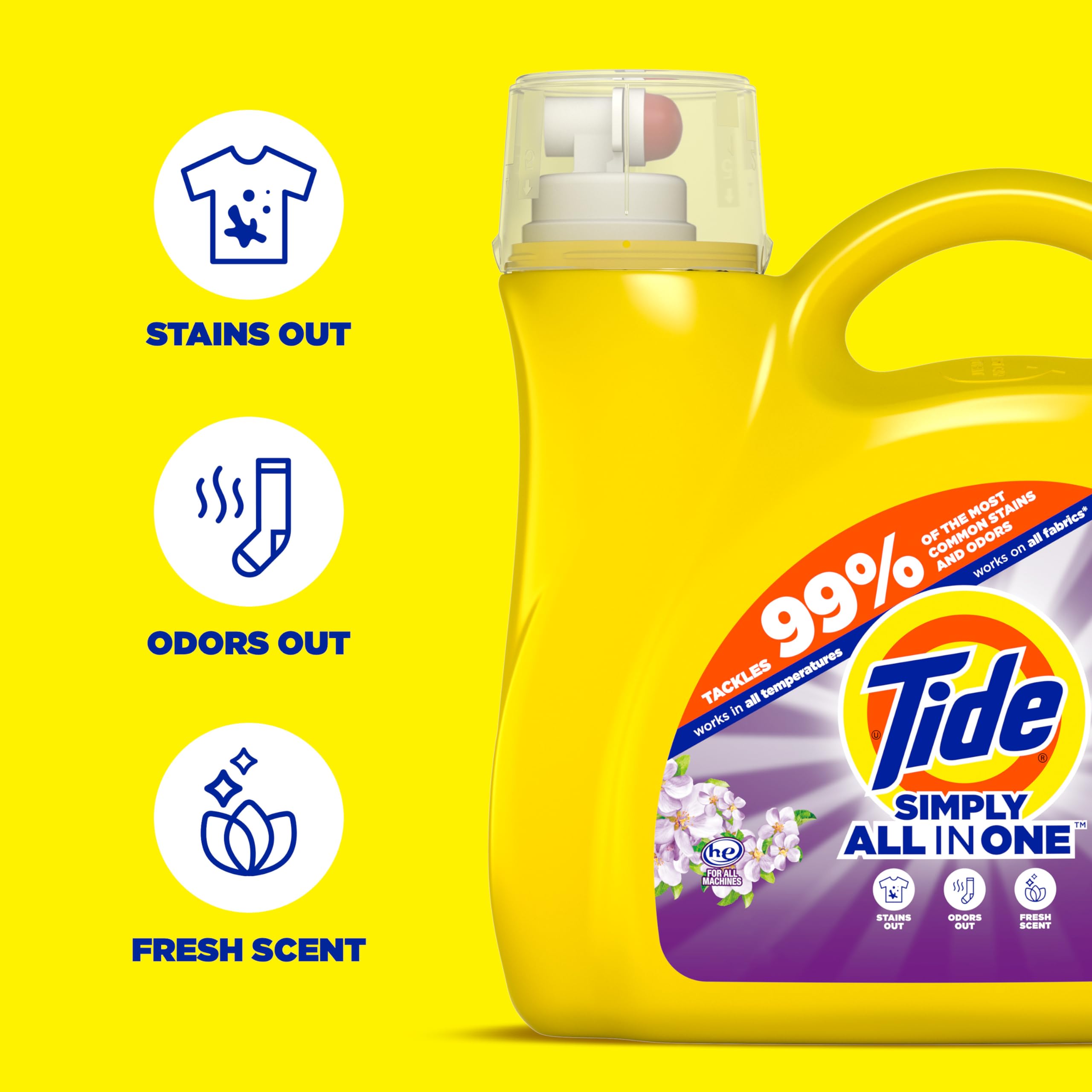 Tide Simply Clean & Fresh Berry Blossom soft fabrics with a fresh scent close-up