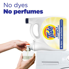 Tide Simply Free & Sensitive measuring cap demonstrates easy dosage.