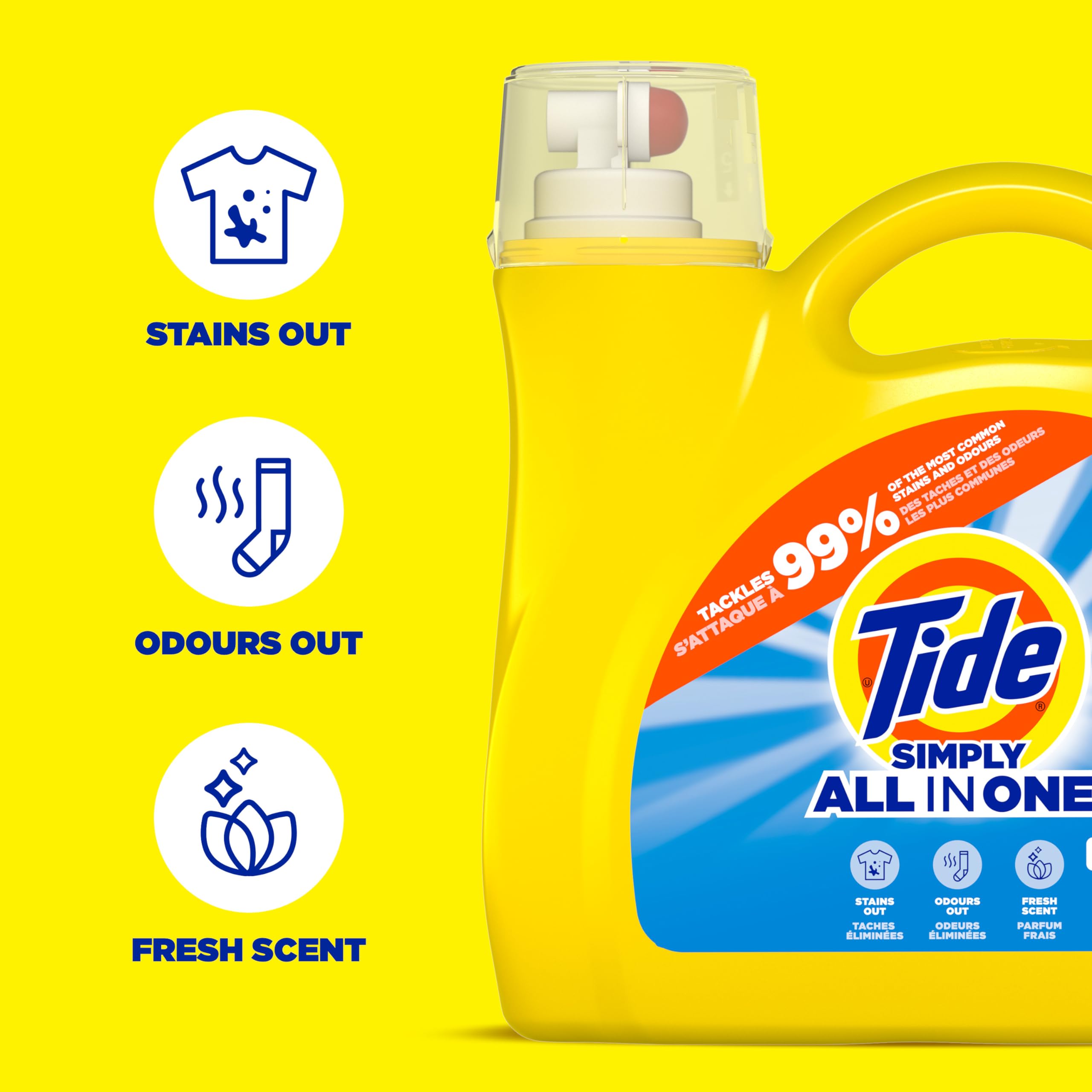 Tide Simply Refreshing Breeze bottle in detergent drawer ready for cycle