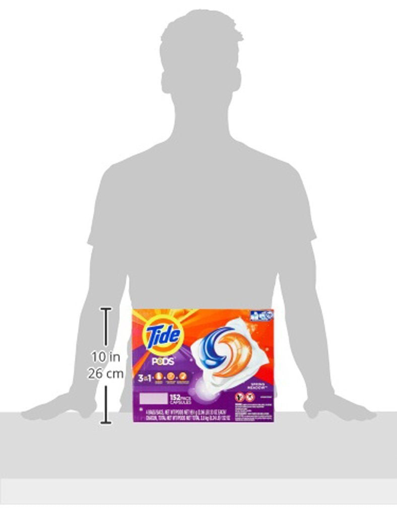 Tide Spring Meadow Pods in washer demonstrate compatibility with standard and HE machines.