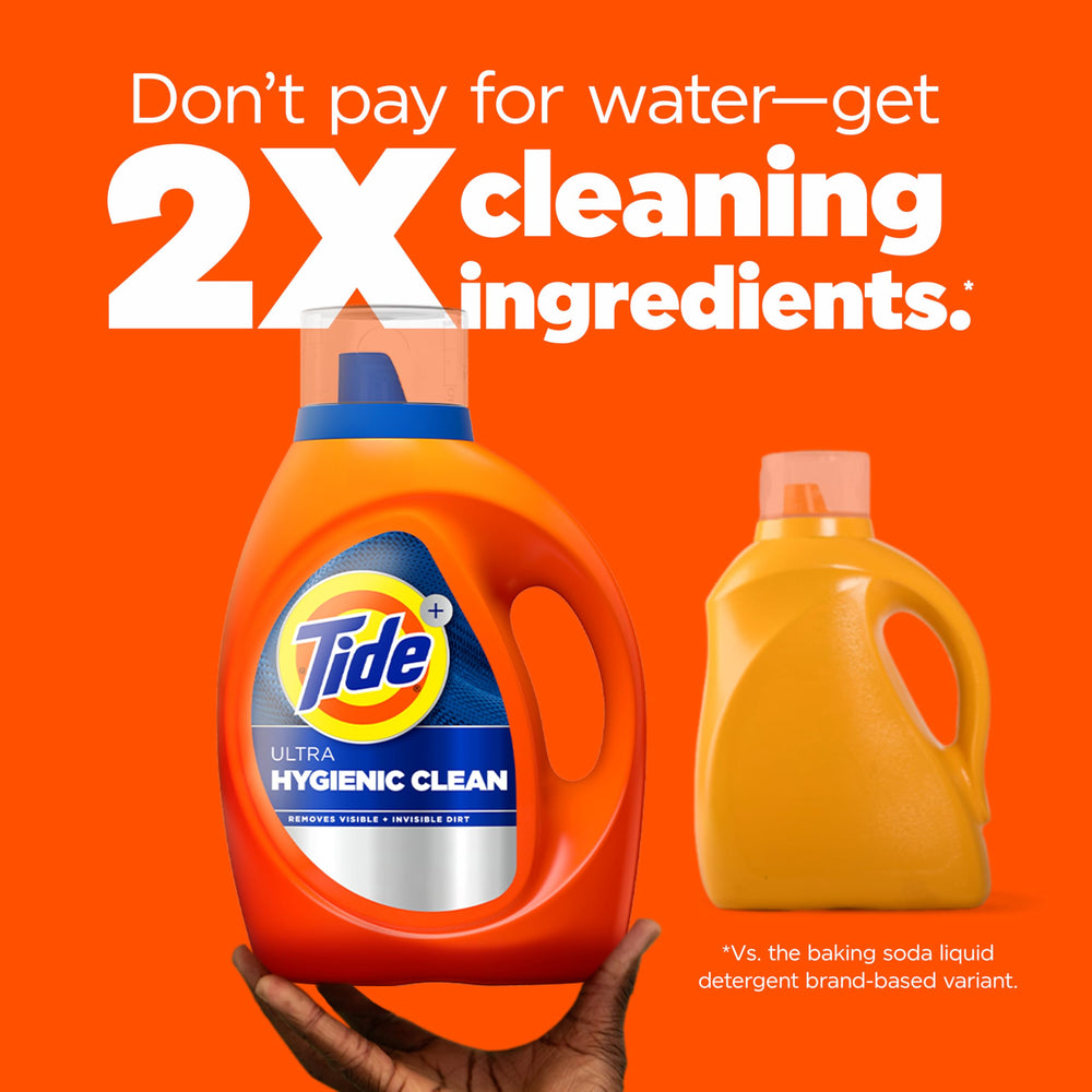 Tide Ultra Hygienic Clean clear cap shown for easy dosing.