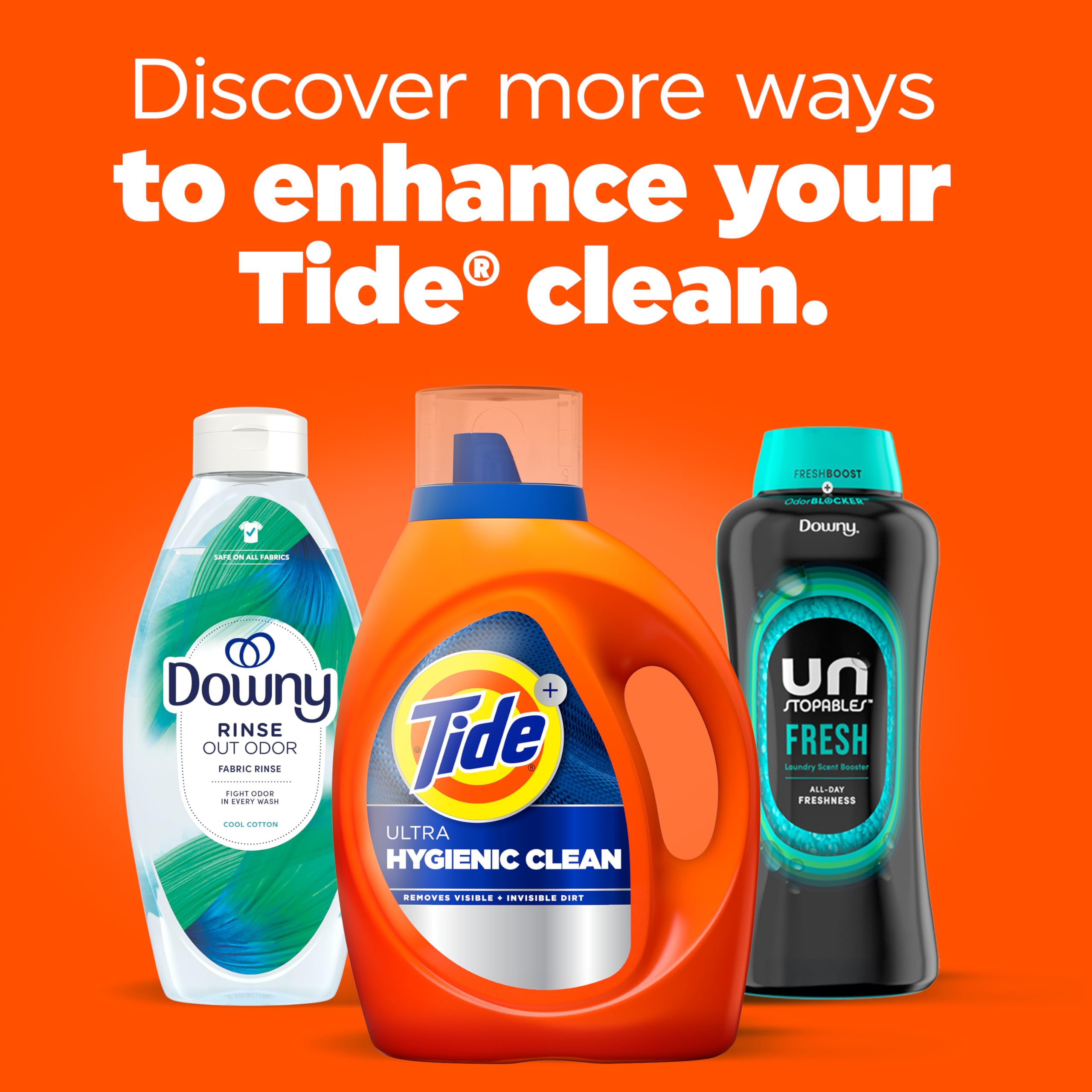 Clean clothes after wash with Tide Ultra Hygienic Clean.