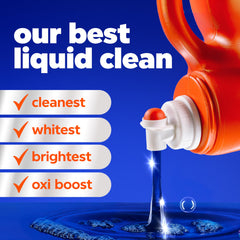 Tide Ultra Oxi Boost cap measure shows easy, precise dosing for your laundry.