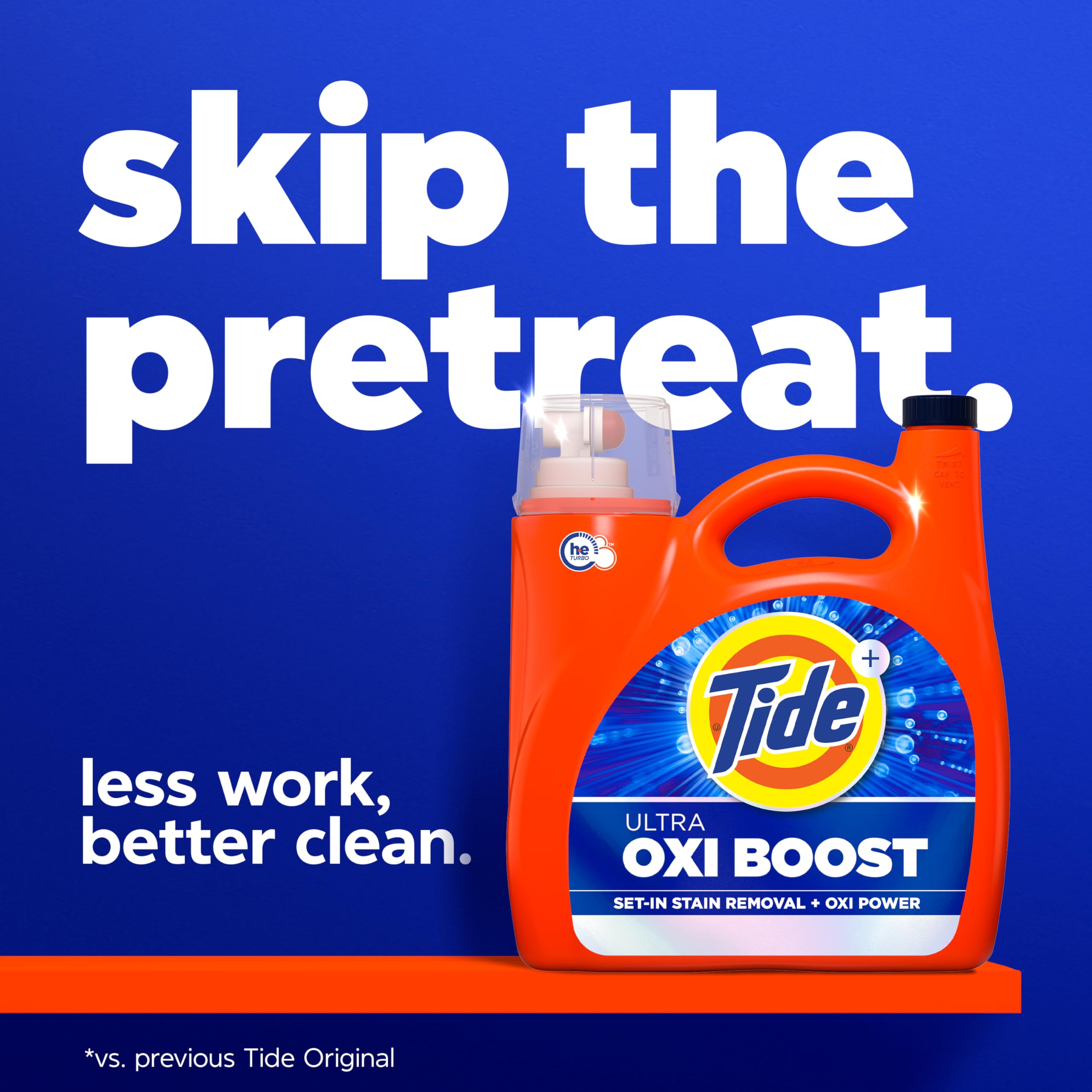 Tide Ultra Oxi Boost clear cap emphasizes easy measurement.