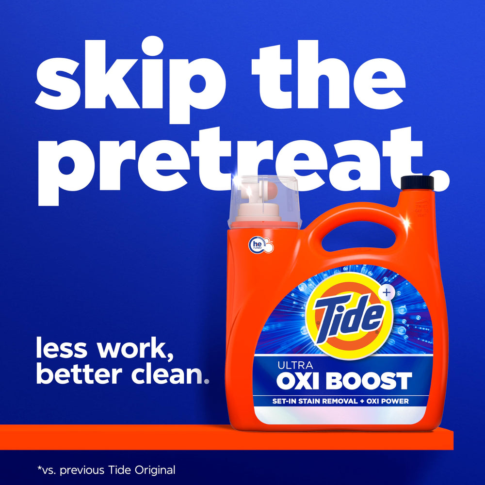 Tide Ultra Oxi Boost clear cap emphasizes easy measurement.