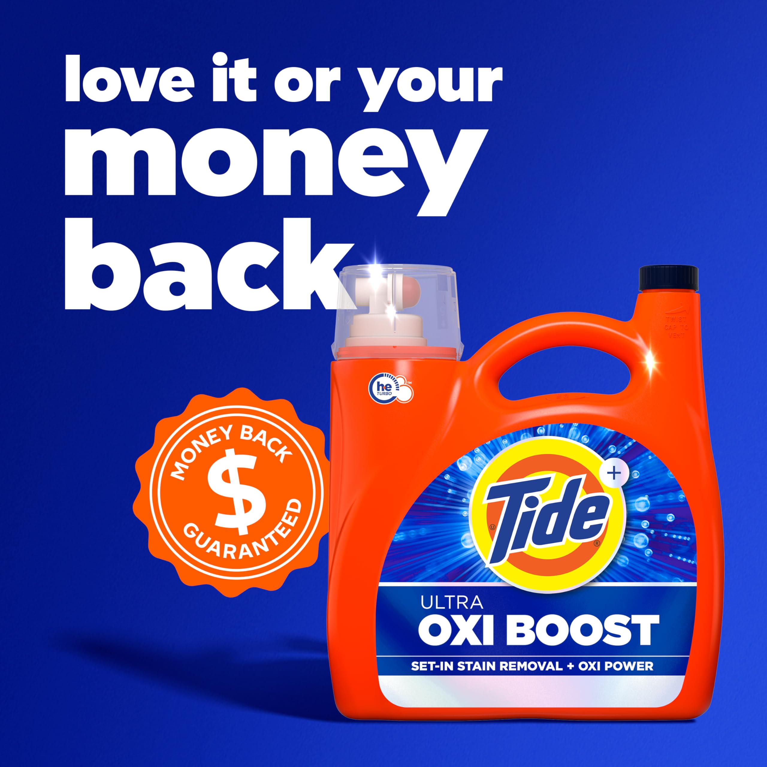 Tide dermatologist-trusted branding visible on the bottle.
