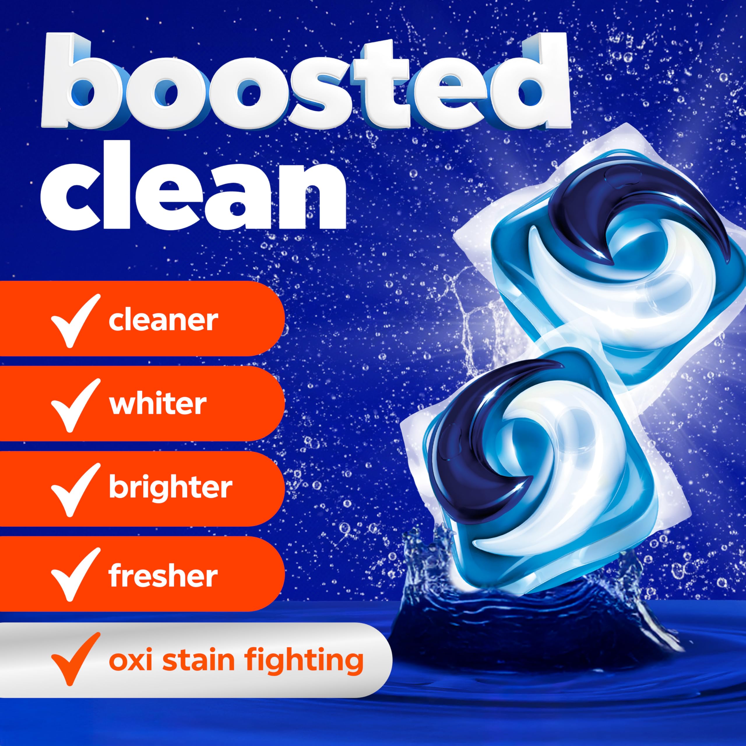 Tide Ultra Oxi PODS dissolve in hot or cold water for versatile cleaning