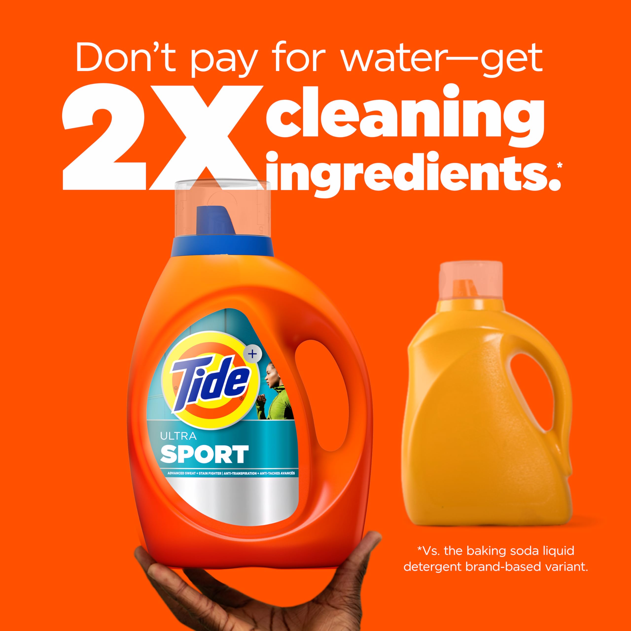 Tide Ultra Sport bottle pour illustrates smooth, controlled dosing