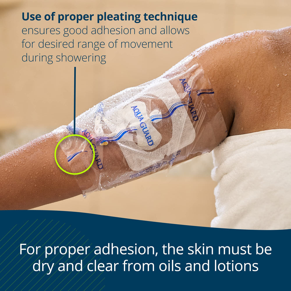 Close-up of TIDI AquaGuard self-adhesive edge and removal.