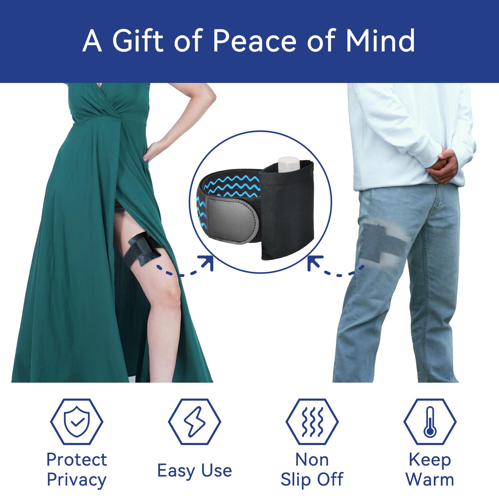 Tidyland upgraded leg strap with silicone design for secure wear.