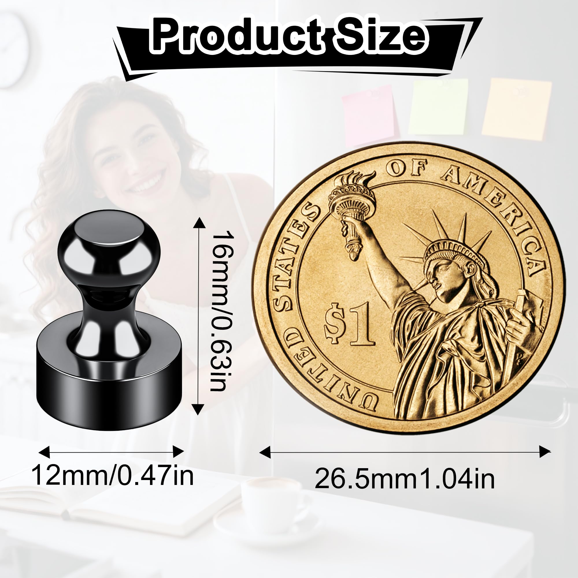 Tiergrade multi-use magnets on a whiteboard for notes in home, office, or classroom.