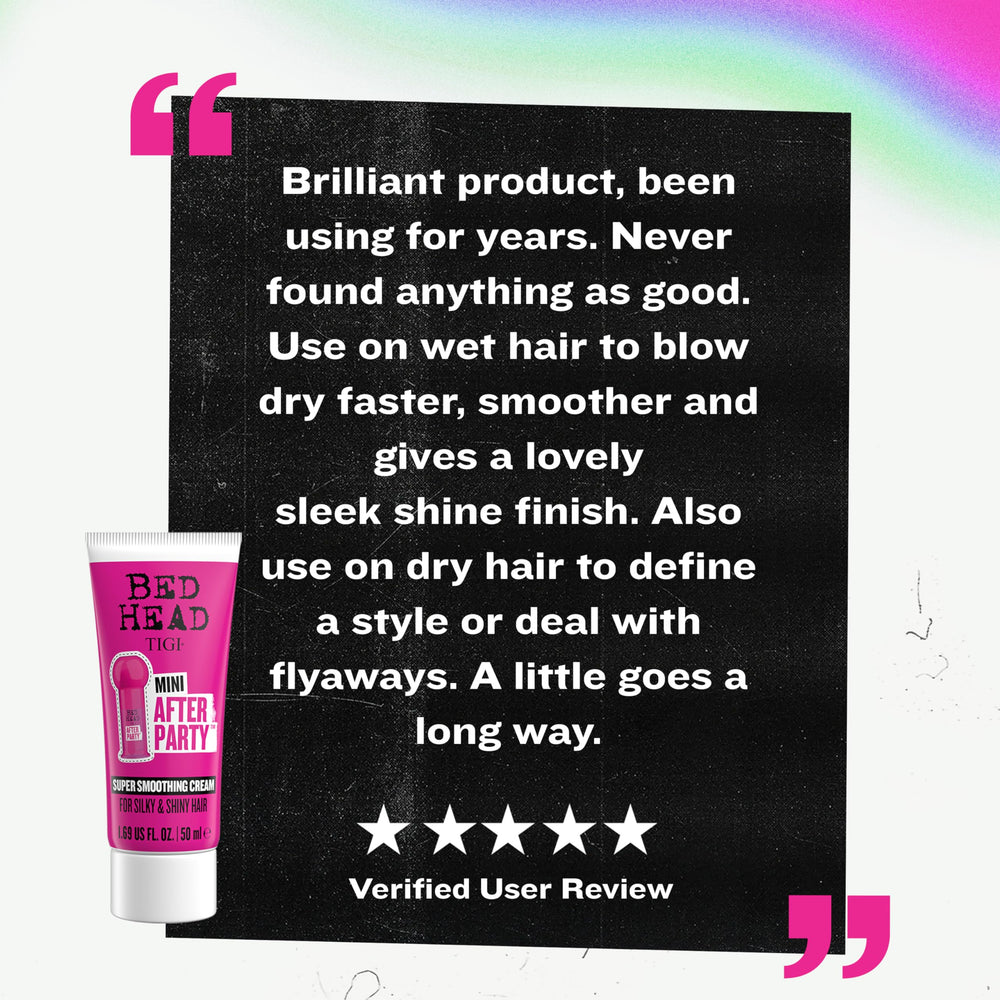 Bed Head After Party dry-hair-use reducing static while adding shine.