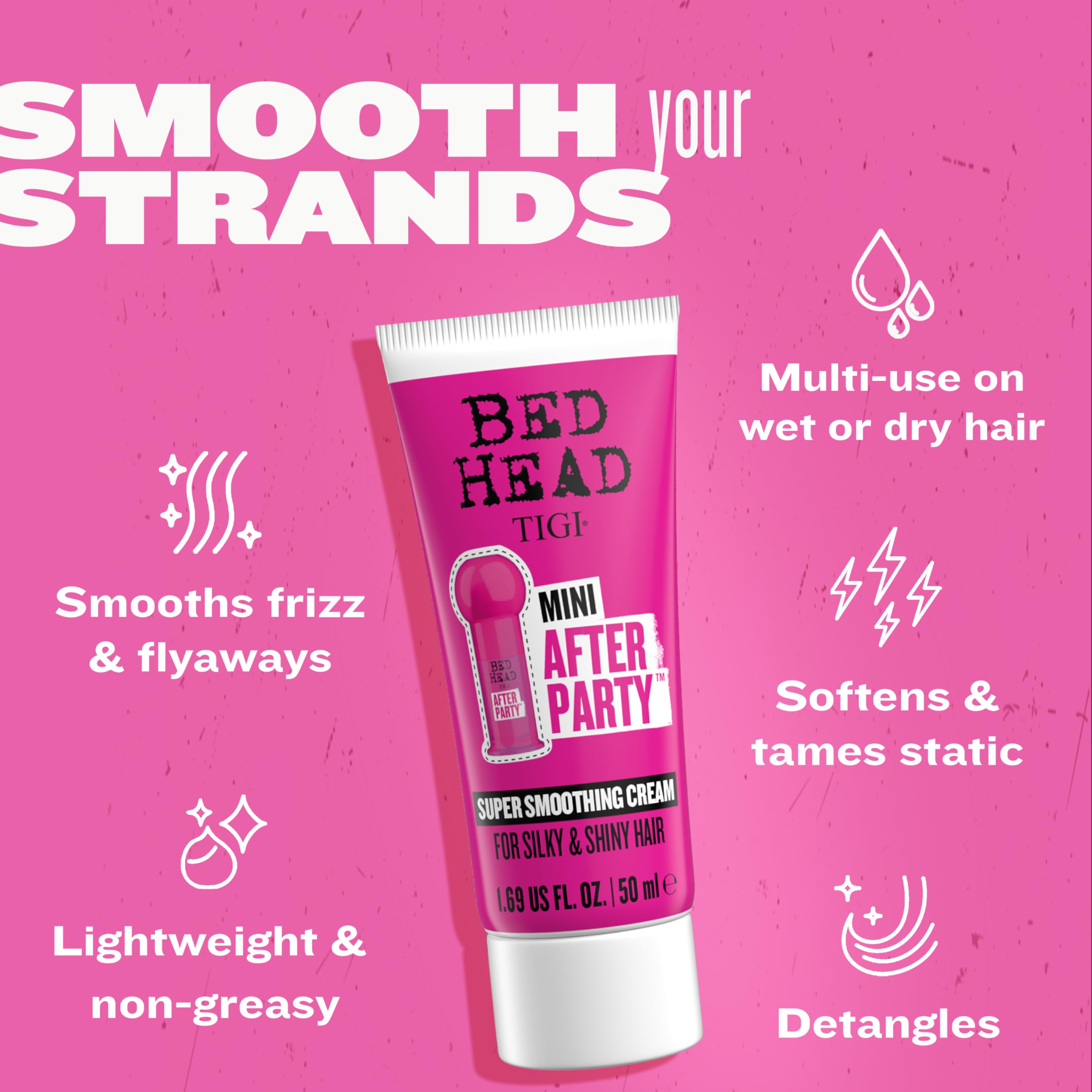 Bed Head After Party summer-fruit fragrance leaving a fresh scent after styling.