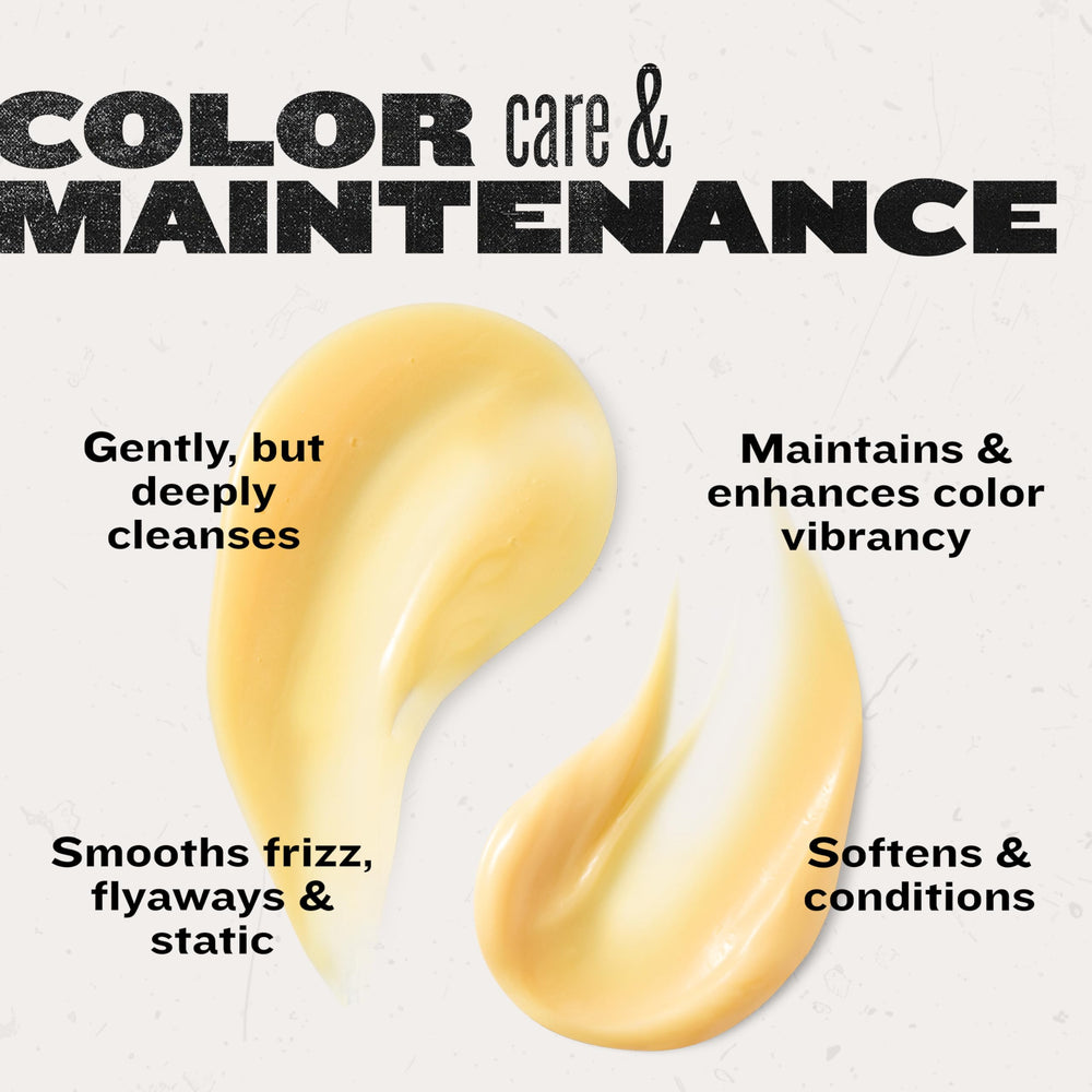 Label detail on TIGI Colour Goddess bottle showing coconut oil and antioxidants