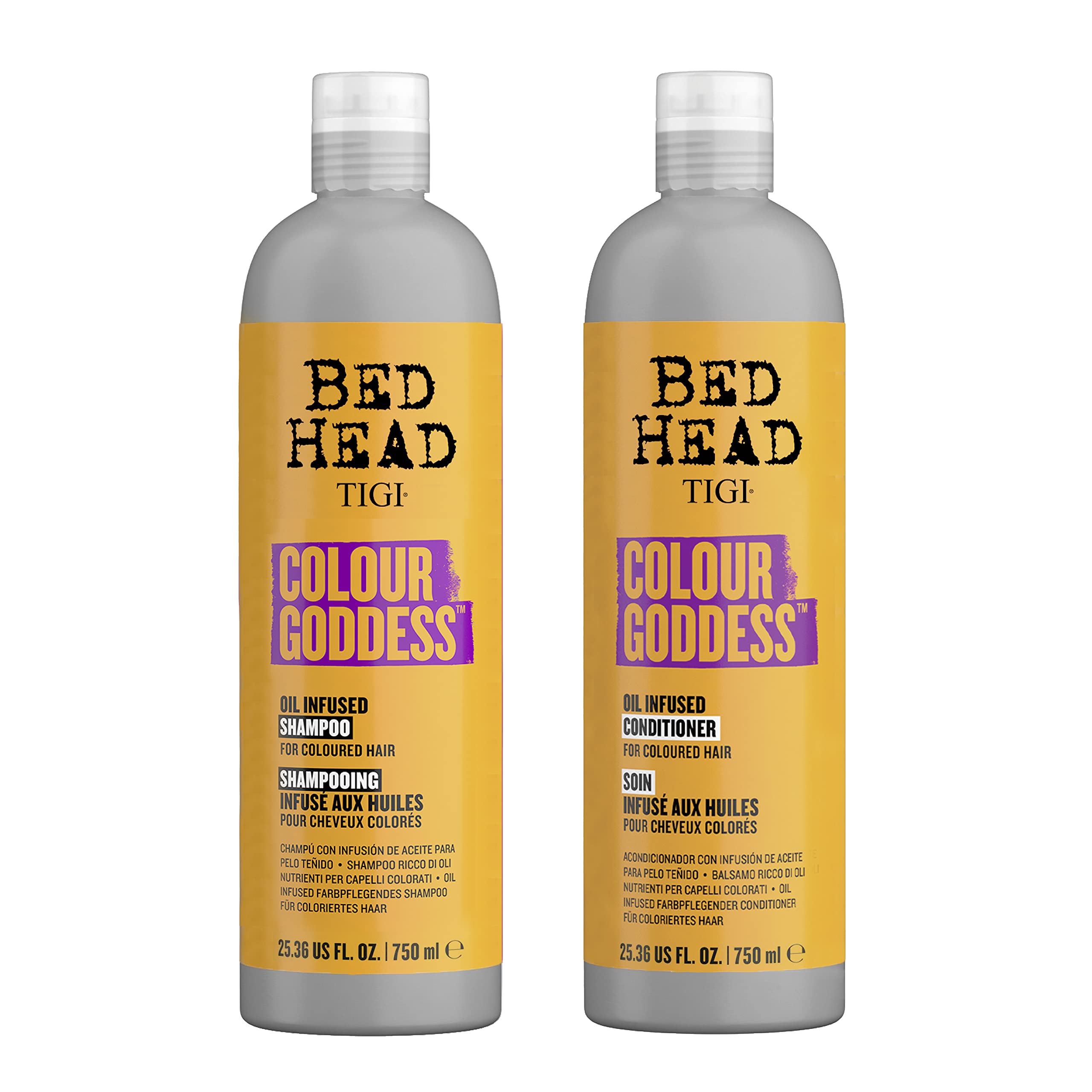 TIGI Colour Goddess shampoo bottle highlighting color protection and hydration