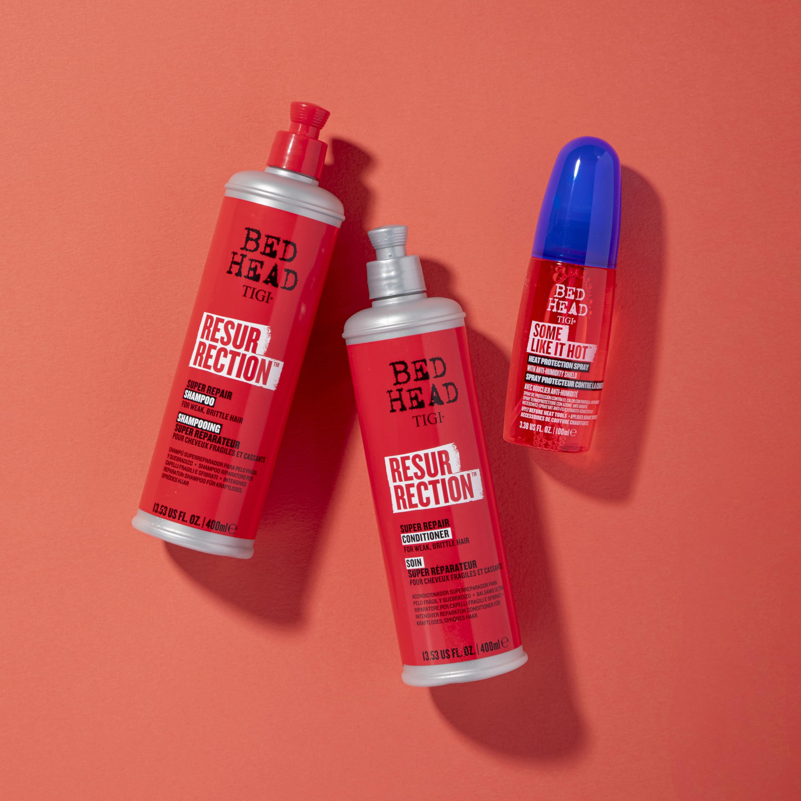 TIGI Bed Head Resurrection packaging detail highlights premium design