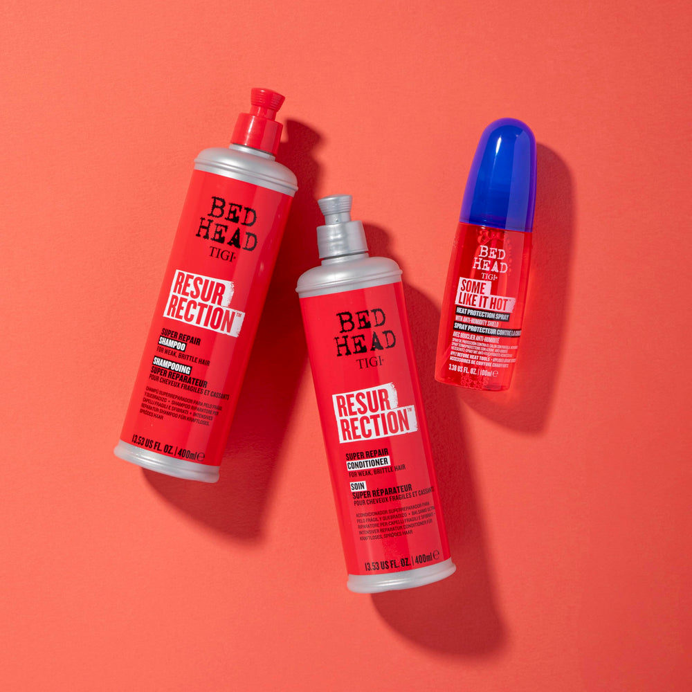 TIGI Bed Head Resurrection packaging detail highlights premium design