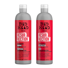 TIGI Bed Head Resurrection shampoo bottle promotes repair for dry hair