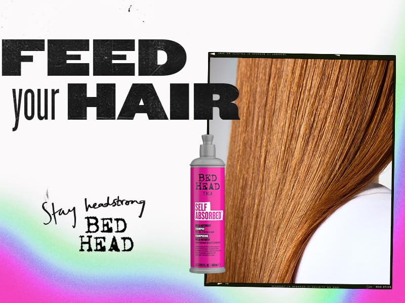 TIGI Bed Head Self Absorbed conditioner demonstrates anti-static properties for sleek finish.