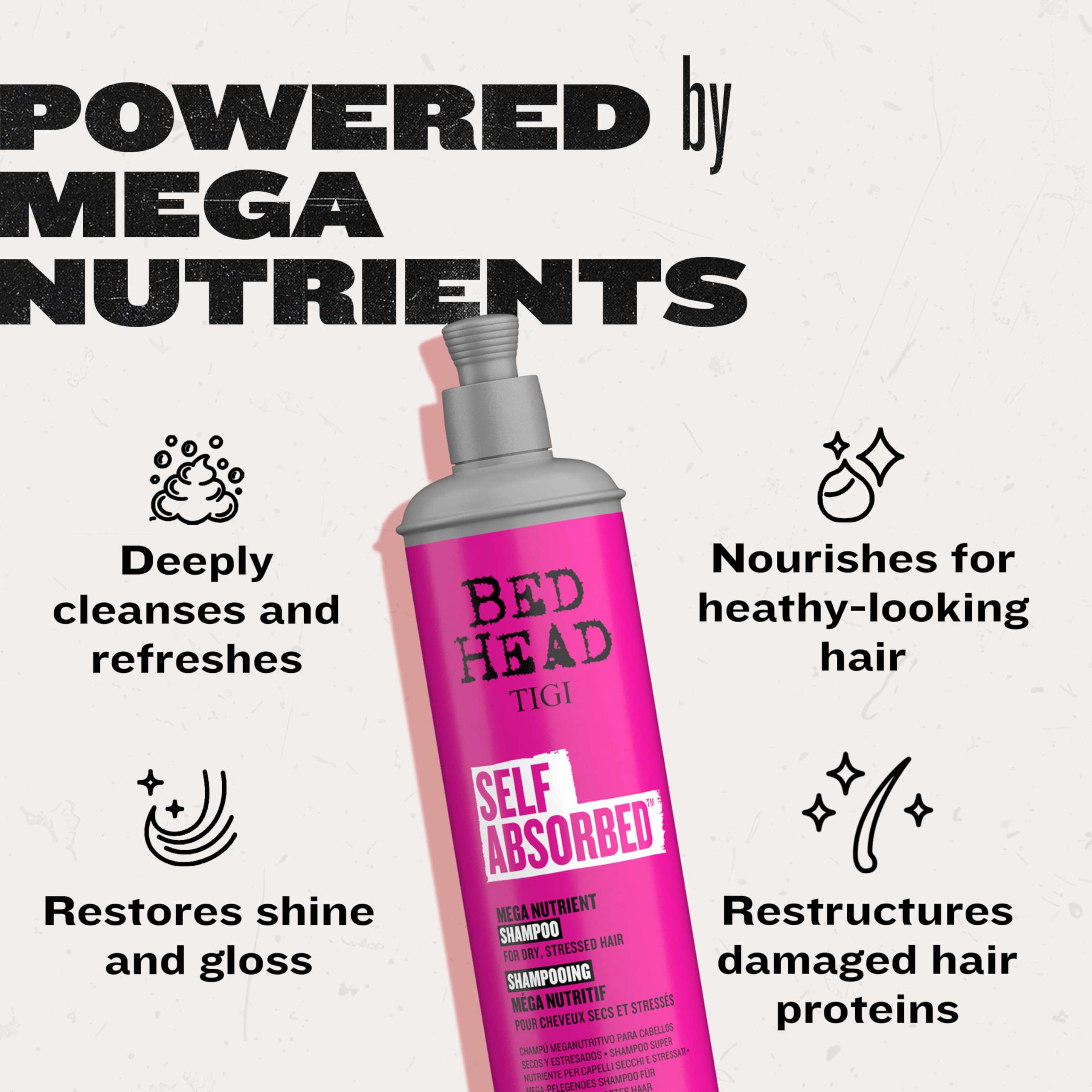 TIGI Bed Head Self Absorbed conditioner texture close-up reveals silky surface.