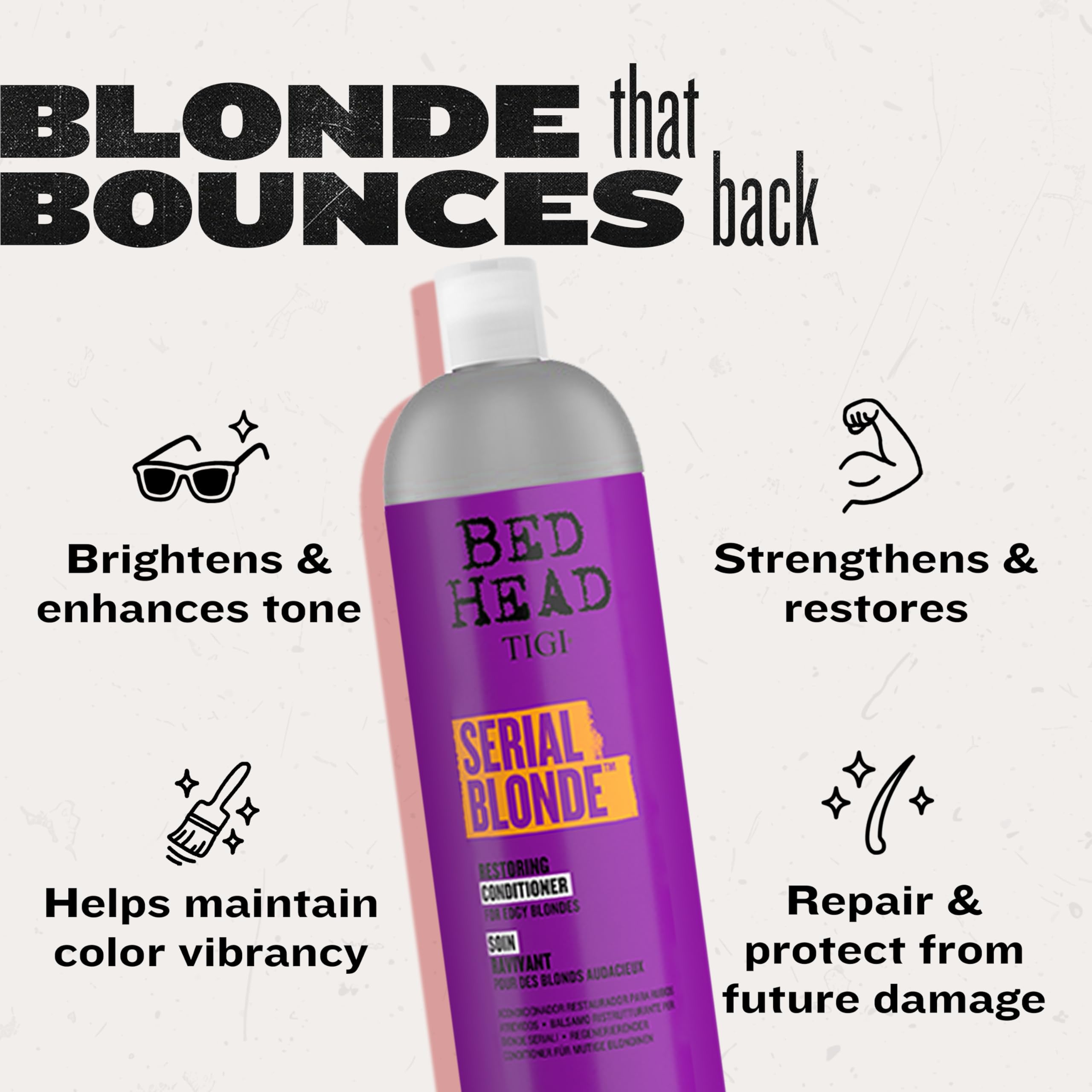 Serial Blonde set packaging displayed on a vanity for at-home use.