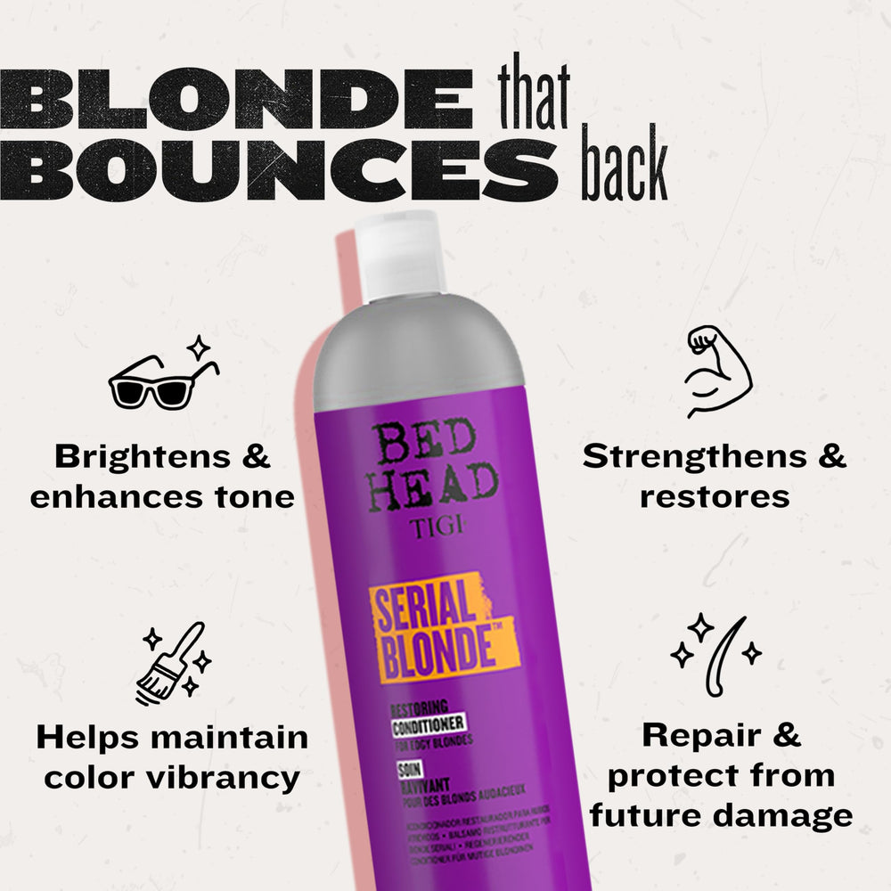 Serial Blonde set packaging displayed on a vanity for at-home use.