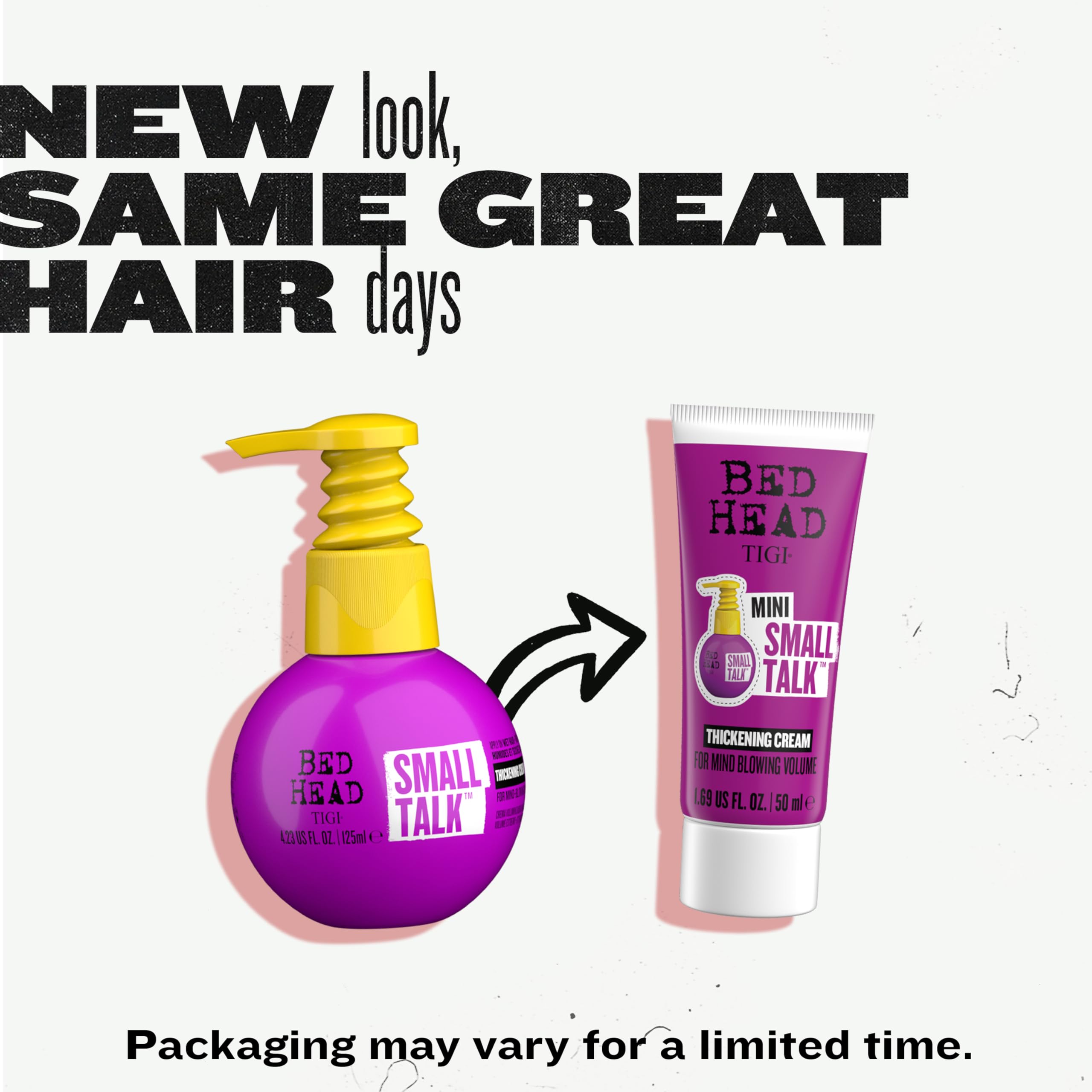 Hair with added volume using Small Talk Thickening Cream