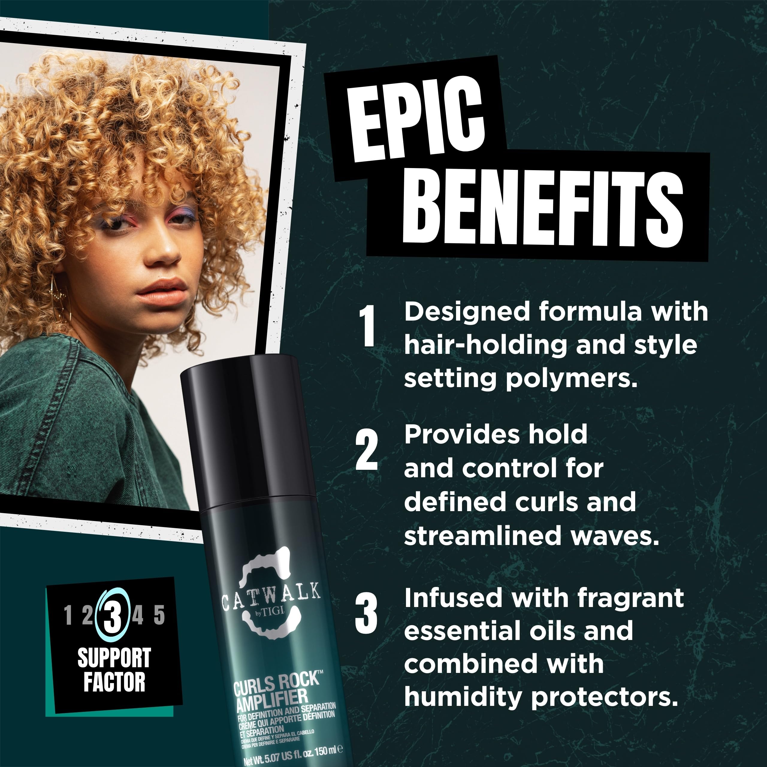 Twisting sections with Catwalk Curls Rock Amplifier to boost curl definition.