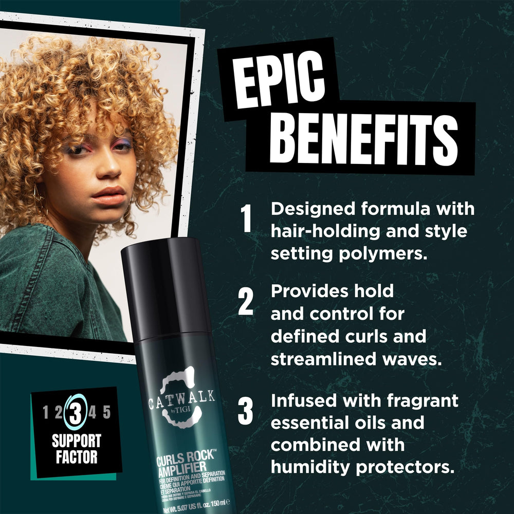 Twisting sections with Catwalk Curls Rock Amplifier to boost curl definition.