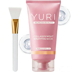 Tiglowa Yuri Collagen Night Wrapping Mask packaging highlights overnight hydration