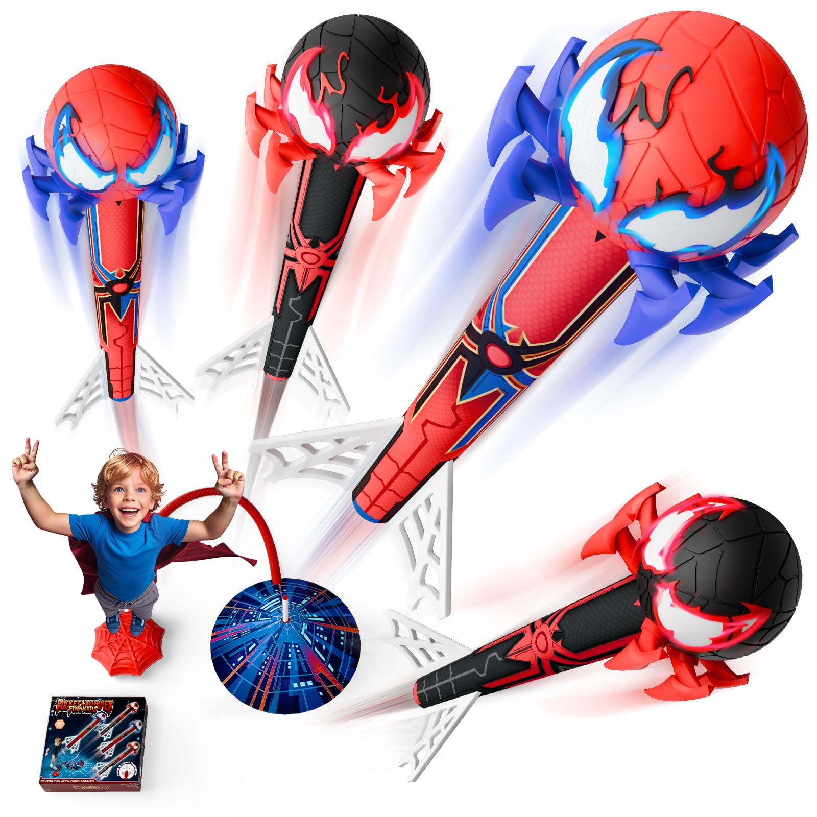 Tikafony Spider Rocket Launcher front view for sturdy outdoor play.