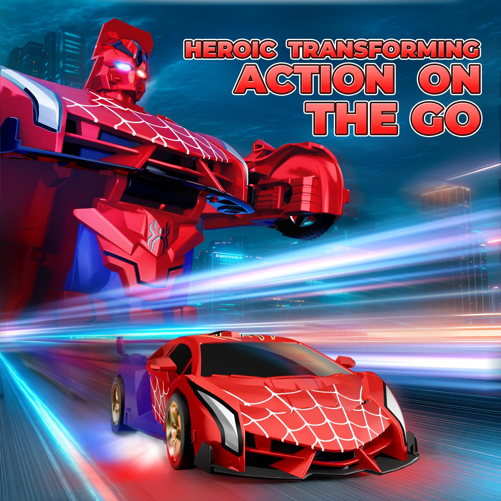 Tikafony Spider Transform RC Car 2.4GHz remote enables multiplayer play