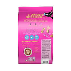 Tiki Cat Born Carnivore Baby chicken-egg portion highlights real protein sources for kittens.