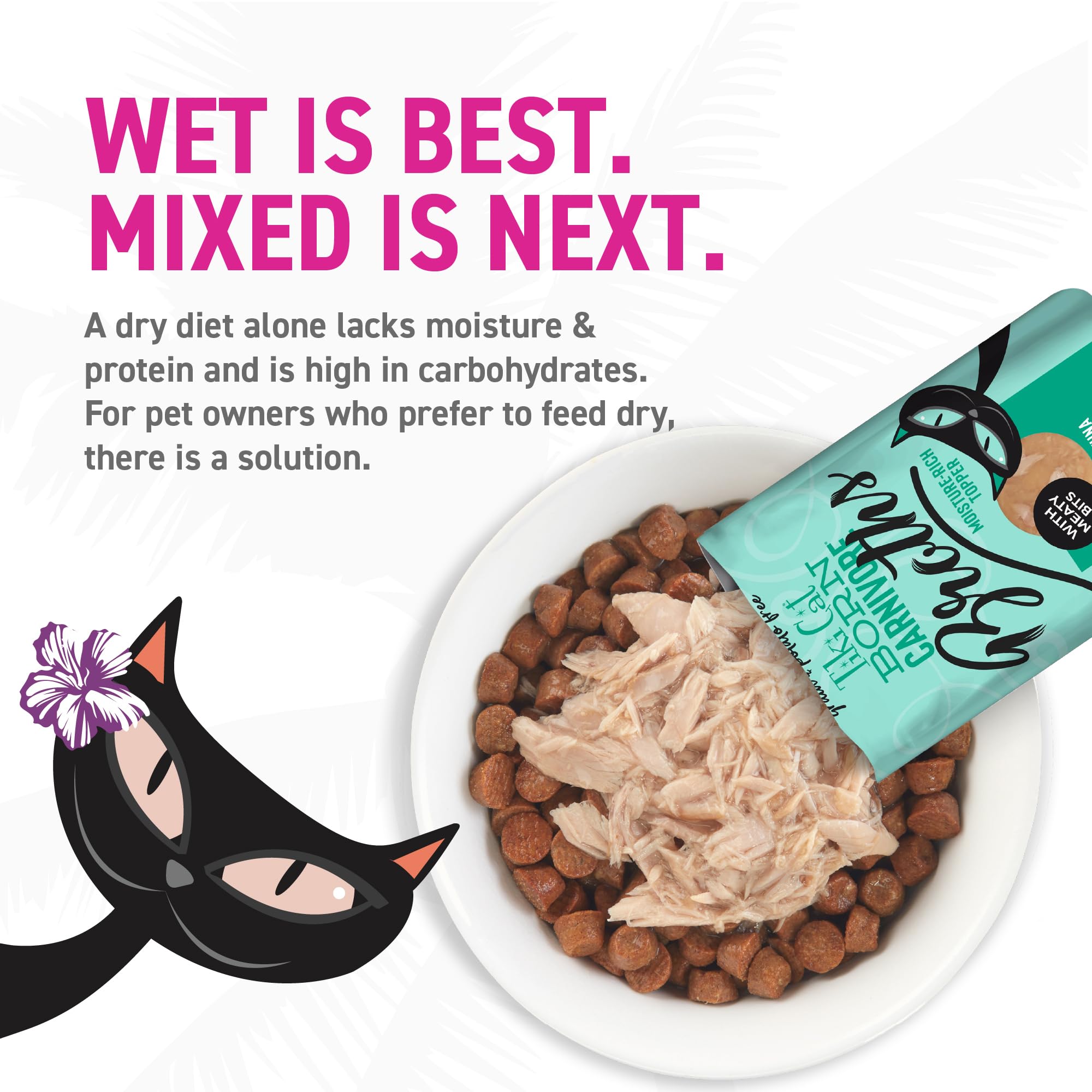 Tiki Cat Born Carnivore Broths Tuna packaging display shows product details.