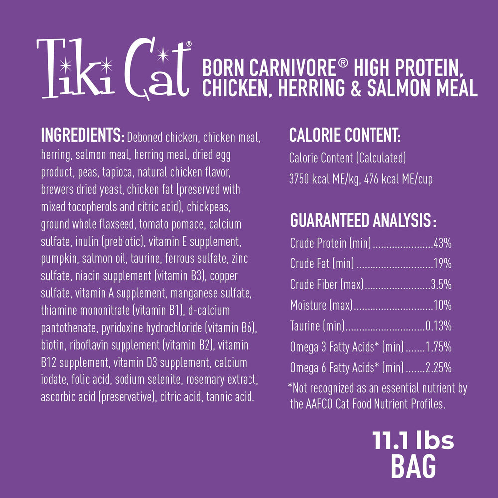 Tiki Cat Born Carnivore grain-free-no-potatoes recipe for grain-free nutrition.