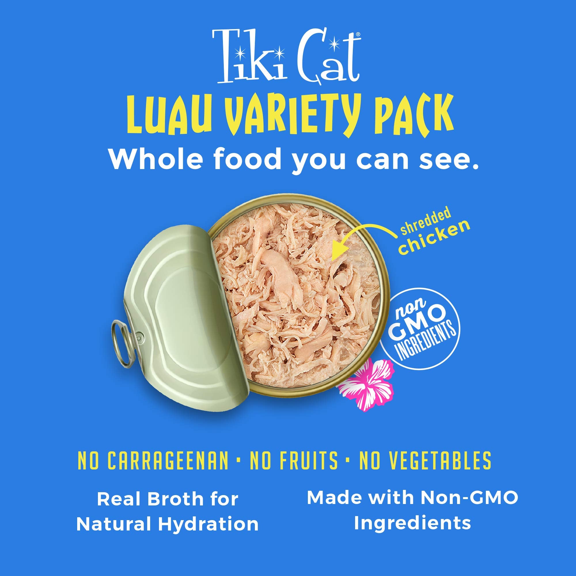 Tiki Cat Luau real fish and meat provide meal variety