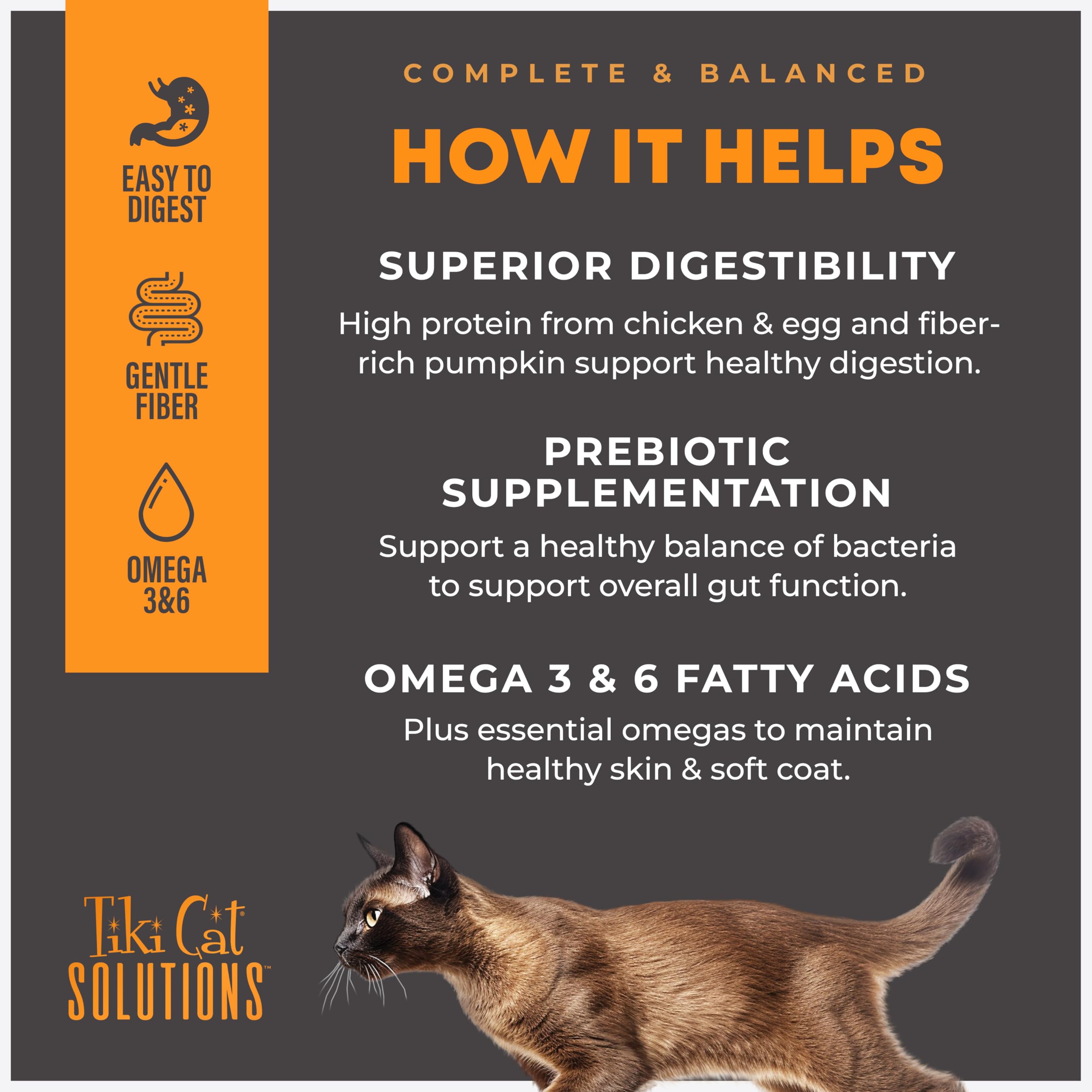 Tiki Cat Solutions Digestion Mousse uses non-GMO ingredients with no fillers