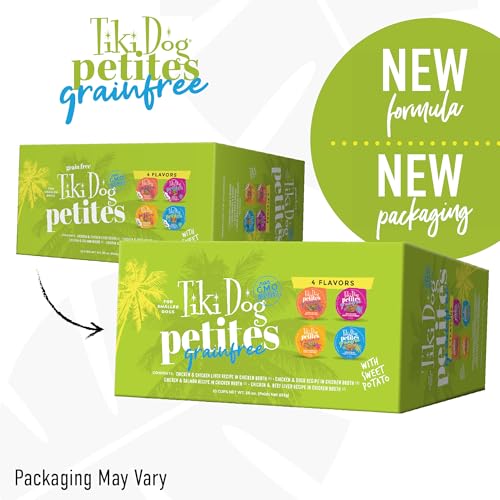 Tiki Dog Petites Chicken cups featuring real shredded chicken for small dogs