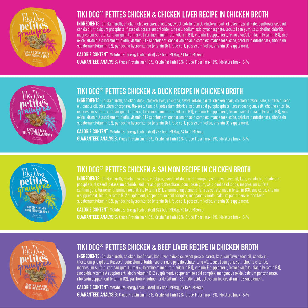 Tiki Dog Petites Grain-Free cups without common allergens