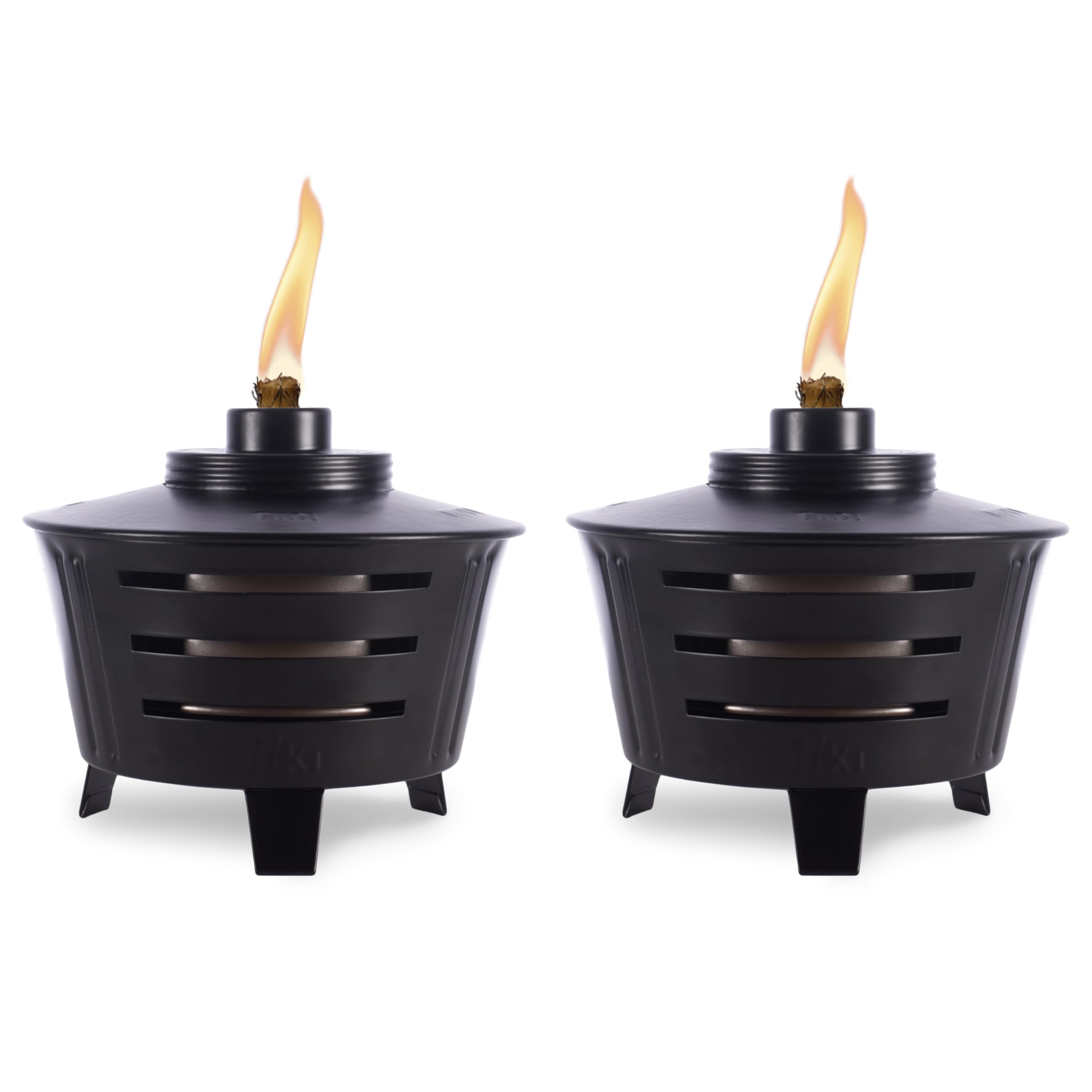 TIKI Mini Pit Table Torch pair for cozy outdoor ambience on the patio.