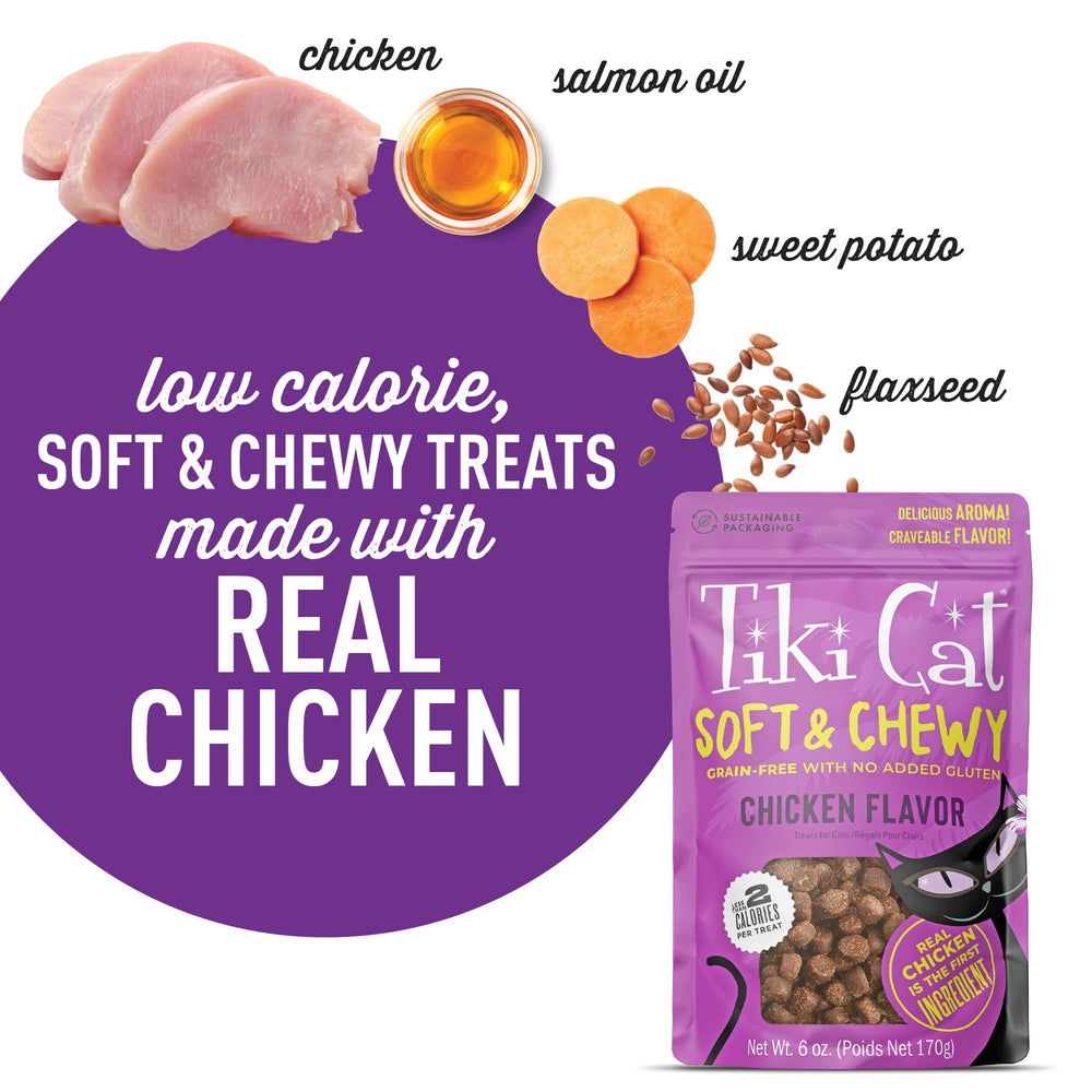 Friandises TIKI PETS sans gluten, sans céréales ajoutées pour choix adapté