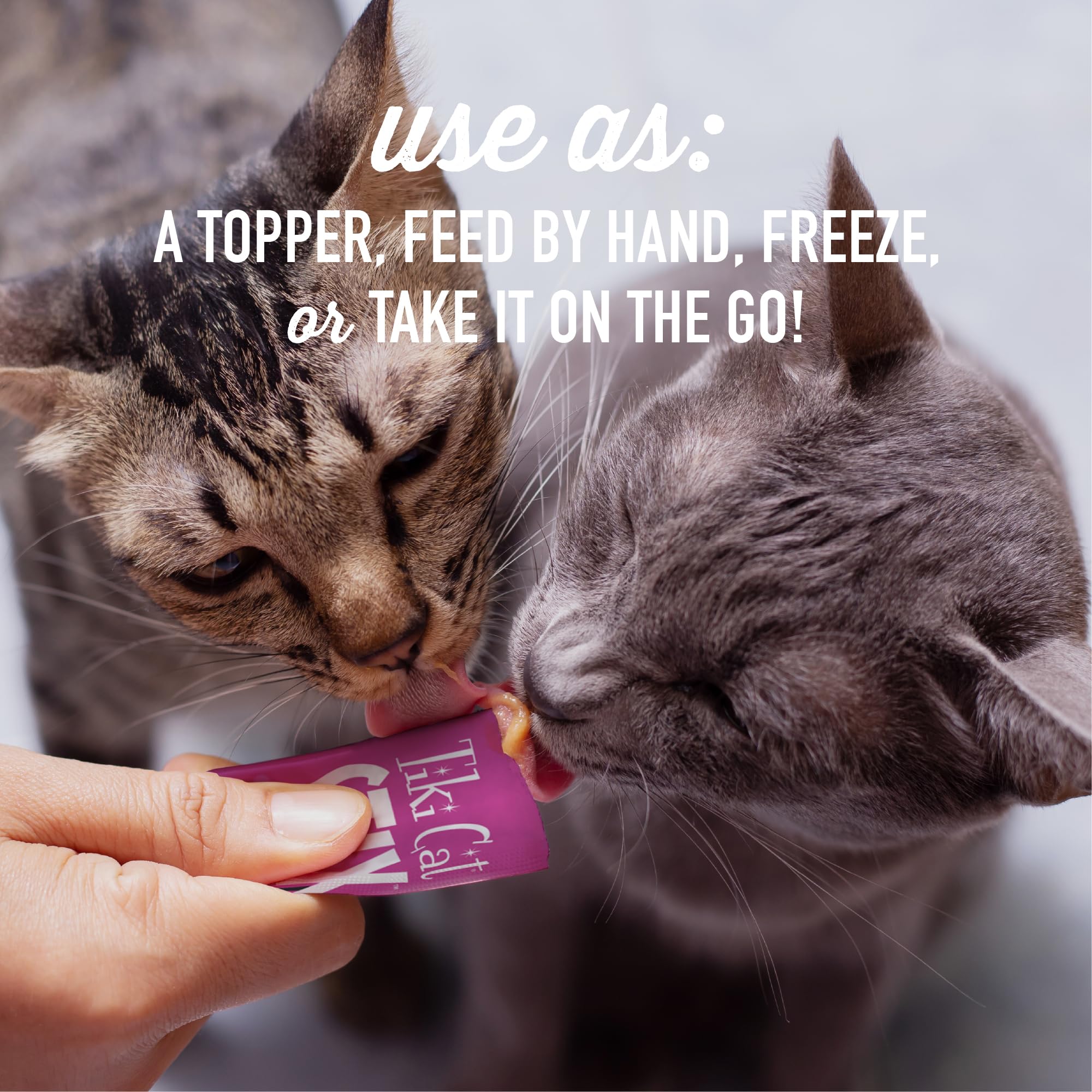 Tiki Pets Tiki Cat Stix mousse made with 100% non-GMO ingredients.