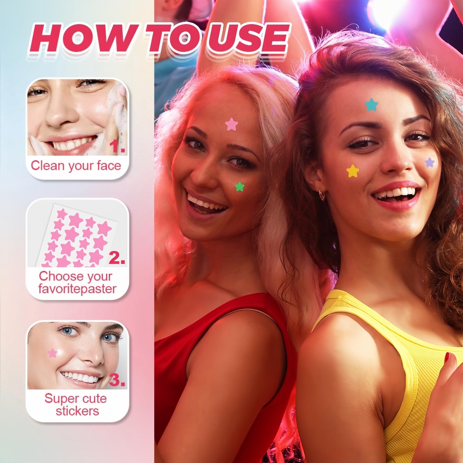 Two sizes of TIKIYOUN star patches for flexible blemish coverage