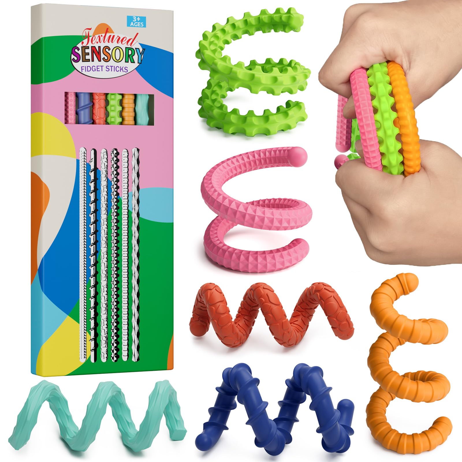 Tikwork Sensory Fidget Stick shows creative design with textured silicone for focused sessions.