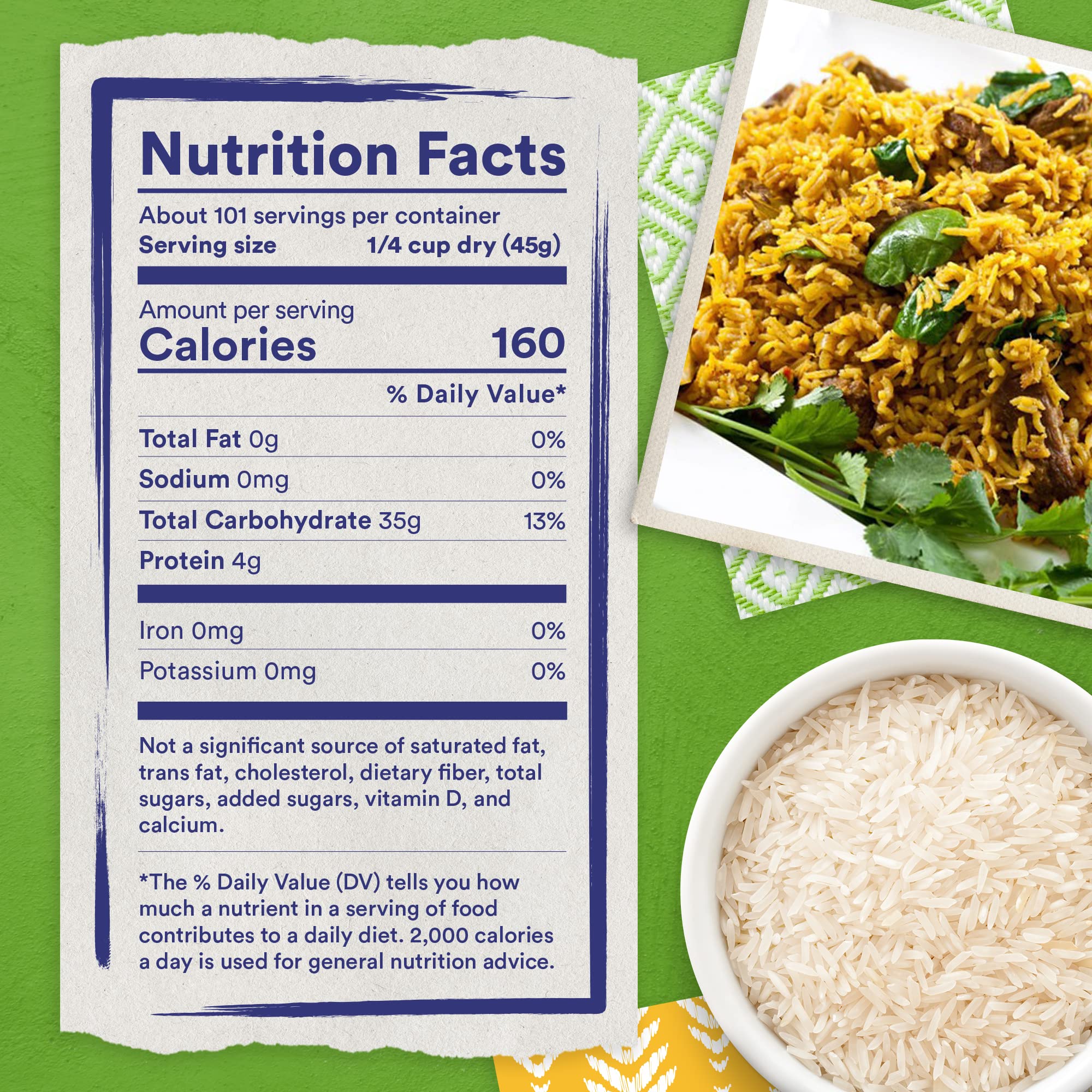 Tilda Pure Basmati Rice close-up shows long grains and fluffy texture.