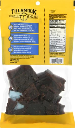 Tillamook Country Smoker hardwood-smoked beef jerky close-up highlights real smoke flavor.