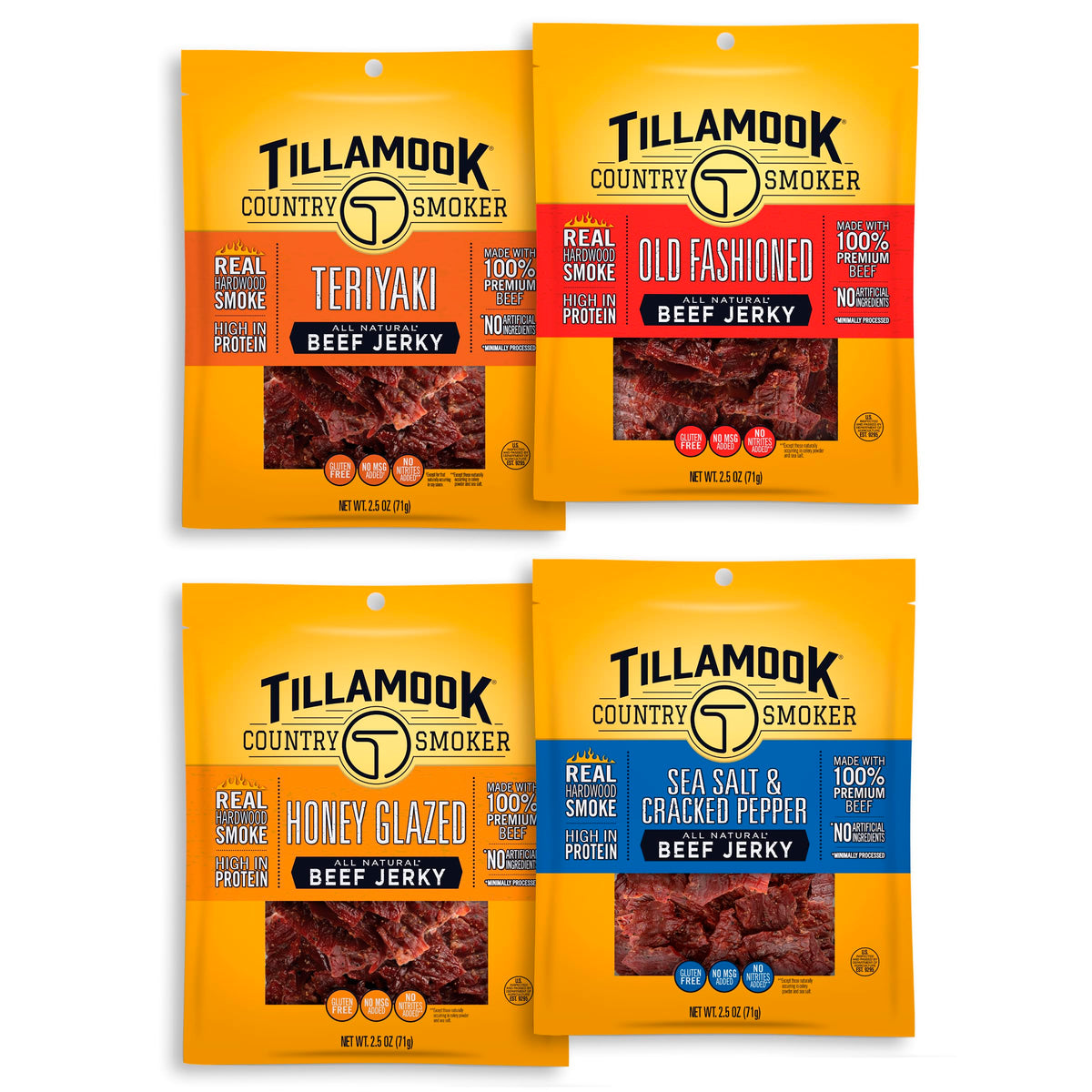 Tillamook Country Smoker honey glazed jerky close-up showing glossy slices for on-the-go flavor